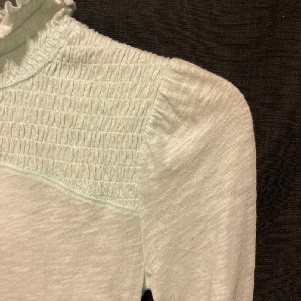 FP We The Free Smocked Turtleneck Long Sleeve XS Iced Aqua - Picture 12 of 12